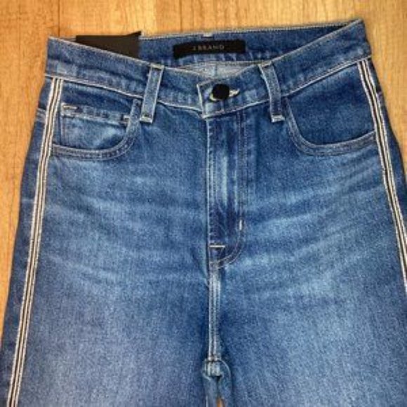 J Brand Jules High-Rise Ankle Straight Leg Embellished Urbanite Denim Jeans - Picture 6 of 15